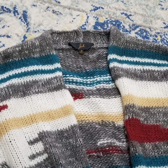 Jack Southwest Cardigan Sweater Fringe Hem M - Picture 7 of 9